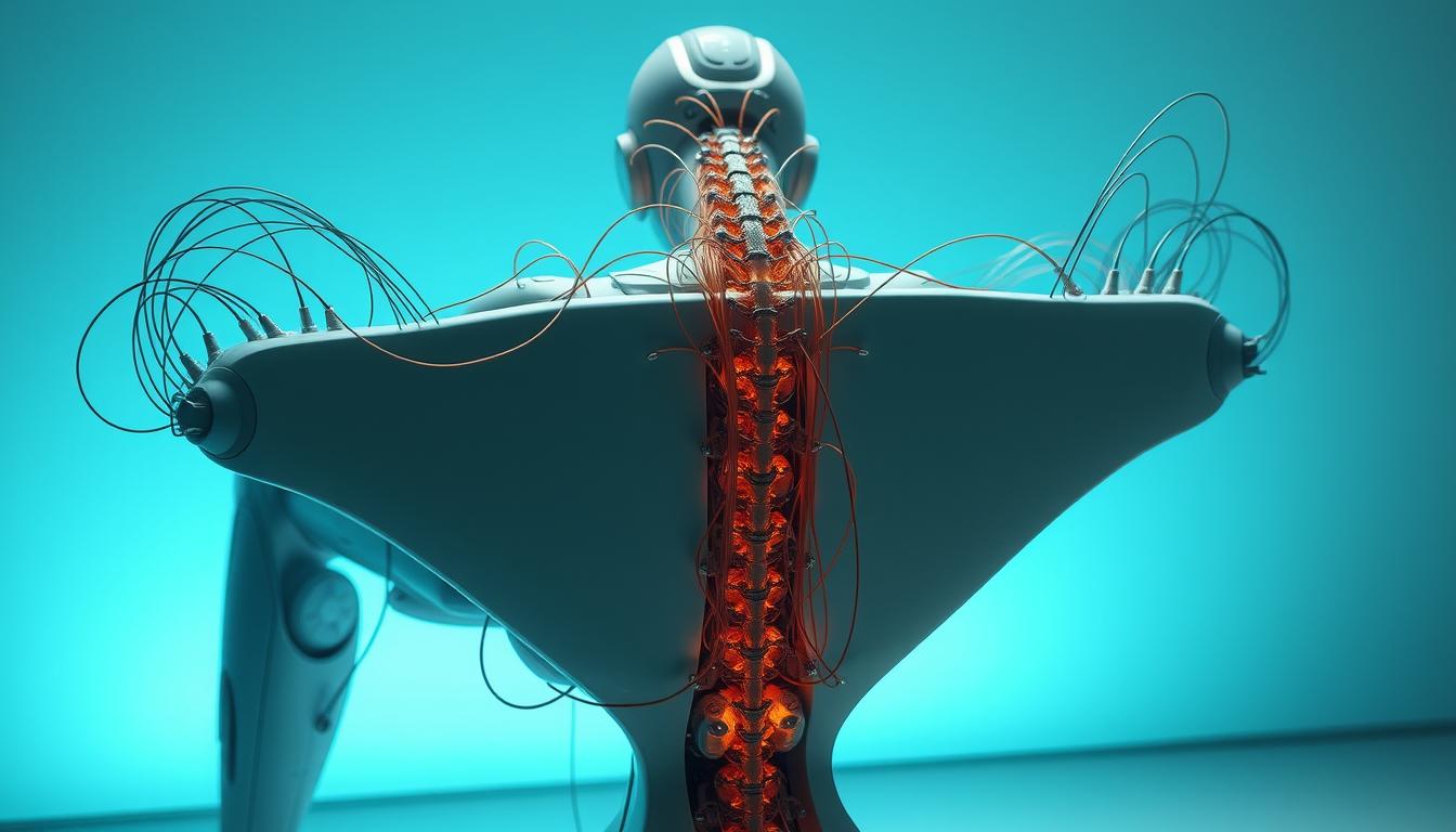 robot-like freaky smart chair hugging spine